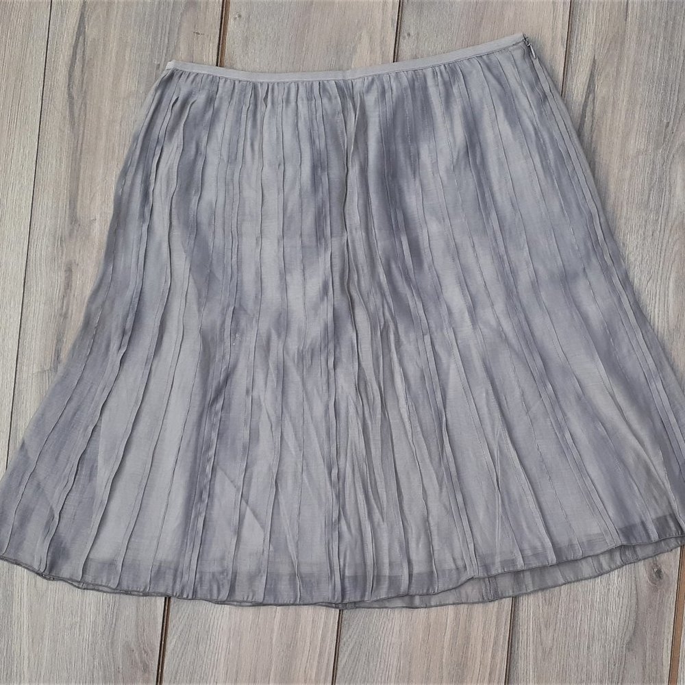 (Two for 20) NIC+ZOE Women's Skirt Pleated Grey Silver 14